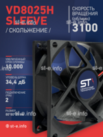 Вентилятор VD8025H sleeve (скольжение) 24V - st-e.info - Омск