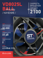 Вентилятор  VD8025L Ball (качения) 24V - st-e.info - Омск