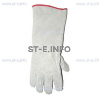 Перчатки-краги спилковые пятипалые серые с подложкой - st-e.info - Омск