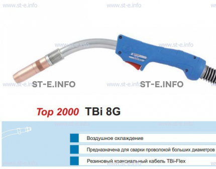 Горелка для полуавтоматической сварки TBI 8G-blue-RGZ, длина 3 метра - st-e.info - Омск